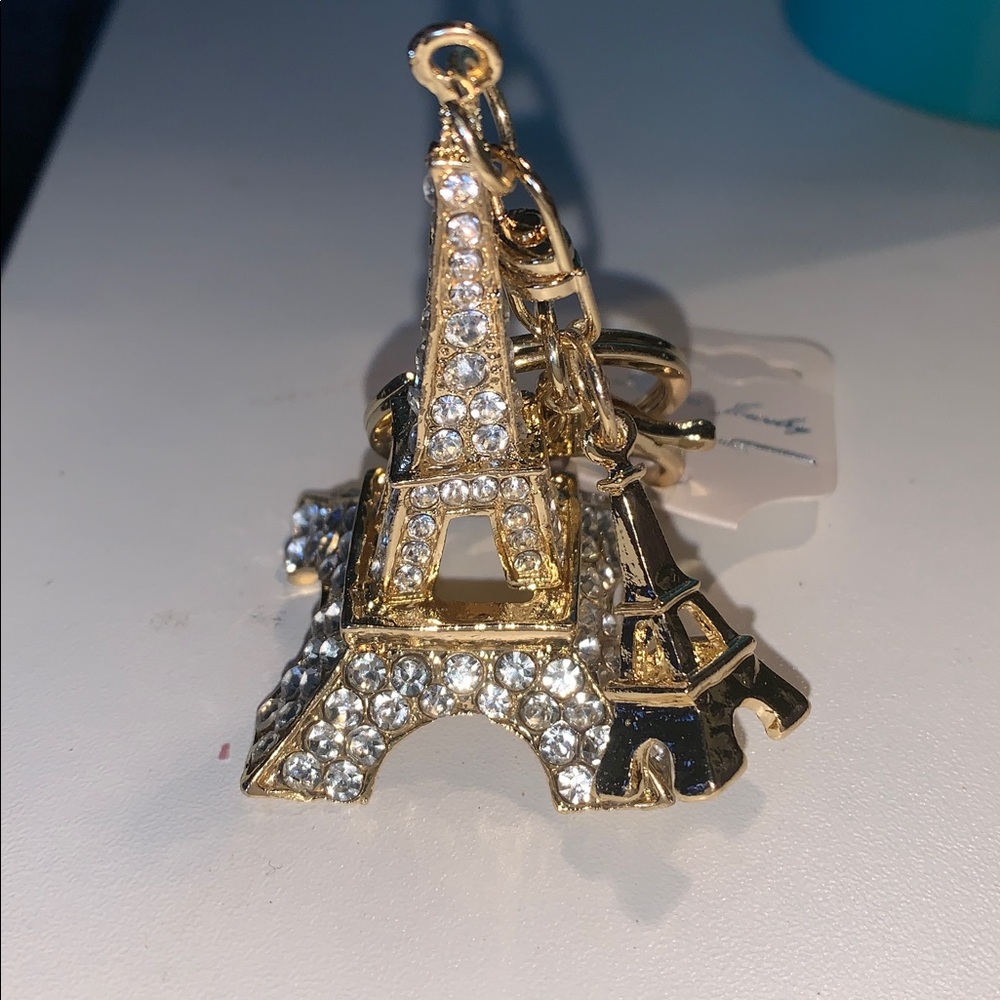 Eiffel Tower purse/bag charm Keychain with Crystals nwt - Picture 4 of 7